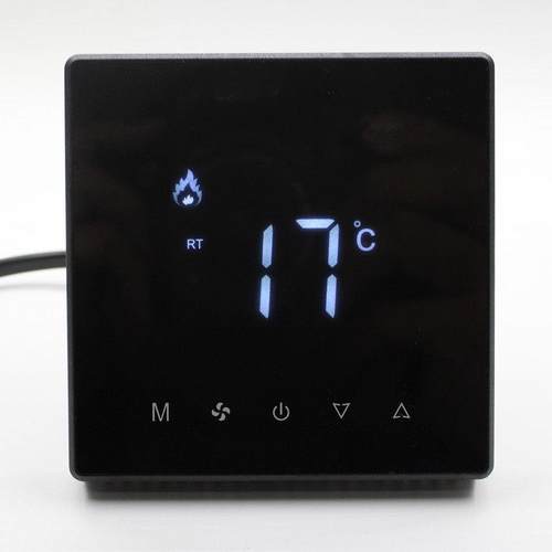 黑色灰色水地暖控制面板 水采暖控制器 恒温液晶地热温控开关