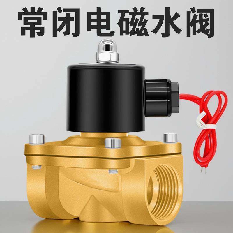 2W常闭电磁阀220v水阀24v常闭4分6进水管电子阀控制铜淋水开关12v