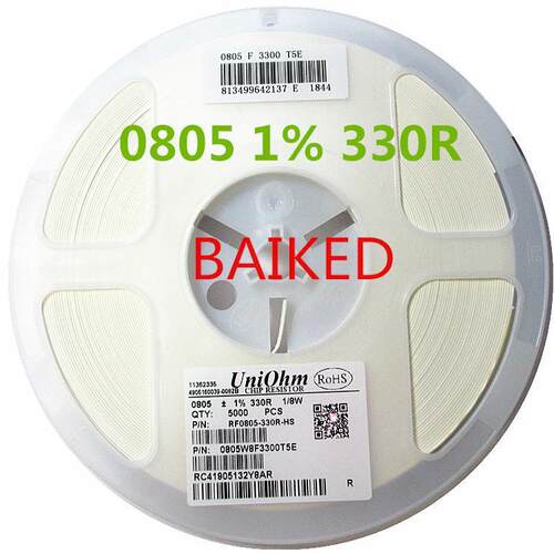 0805 1% 330R 3300 1/8W RF0805-330R-HS 5000只=1盘
