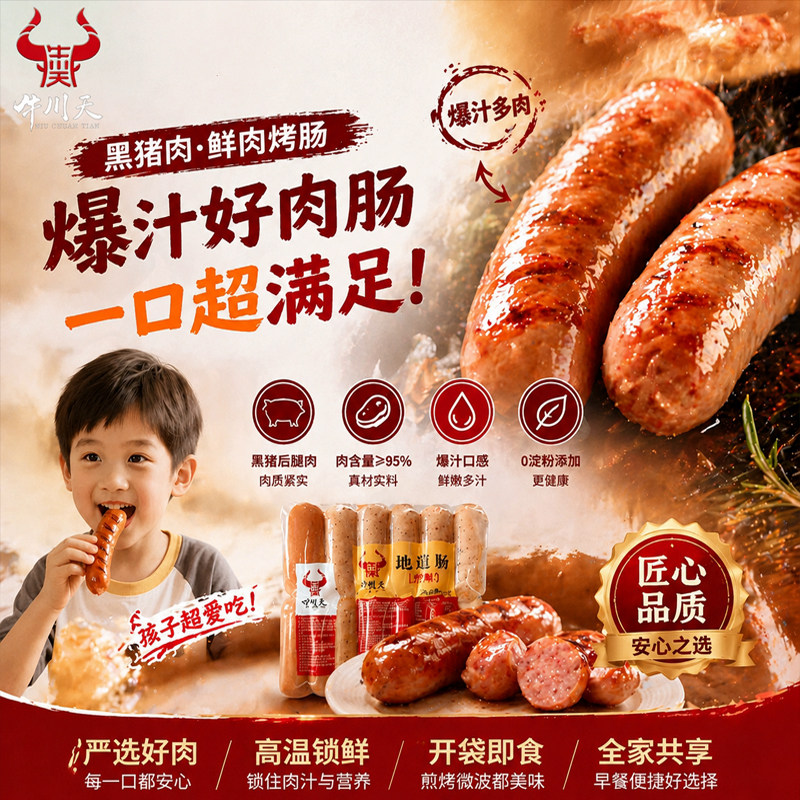 牛川天冷链纯地道肉肠