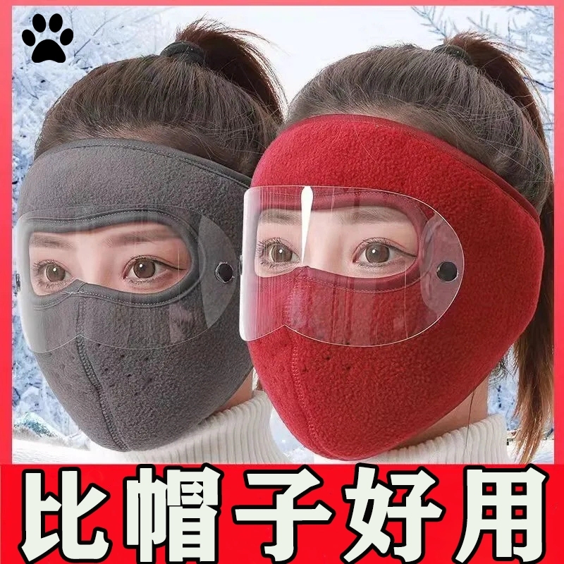 【下单立减50】冬季保暖防风大面罩护目全脸防寒风加厚口罩男女F