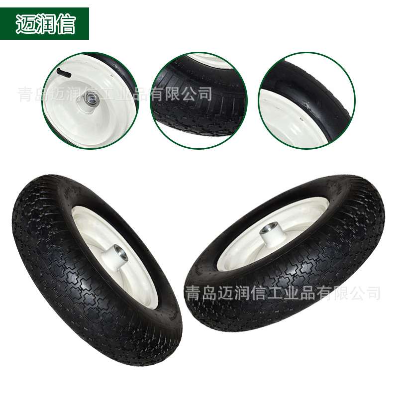 16×4.00-8宝石花纹橡胶充气轮 滚针轴承手推车橡胶充气轮胎