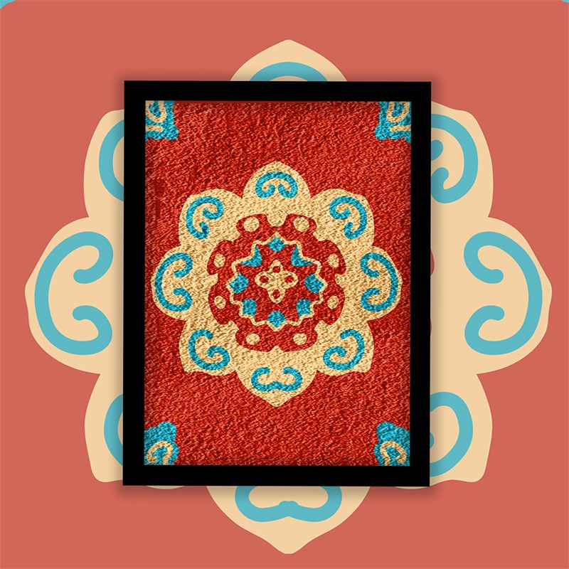 纸浆画diy艺术敦煌的天花板艺术中国传统文化浮雕彩画雕刻壁画