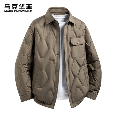 马克华菲休闲衬衫式轻薄羽绒服男