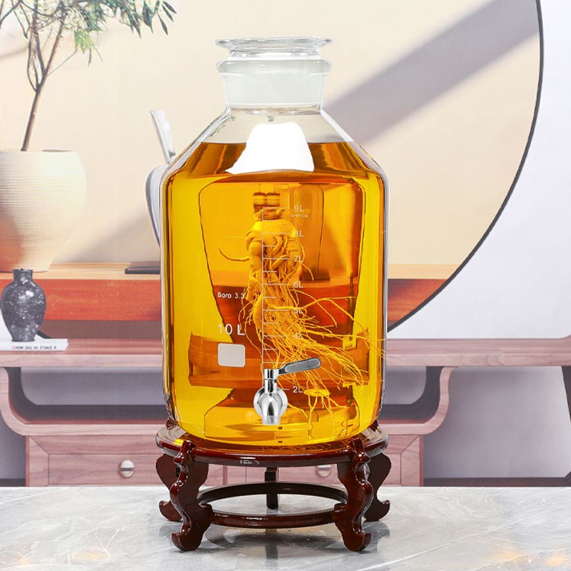 高硼硅玻璃泡酒瓶l密封酒坛酒罐5斤10斤20斤装酒容器泡酒酒瓶