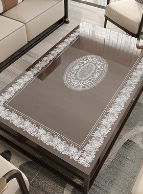 蕾丝透明印花茶几桌垫免洗防油防水茶几桌布pvcT软玻璃桌面保护垫