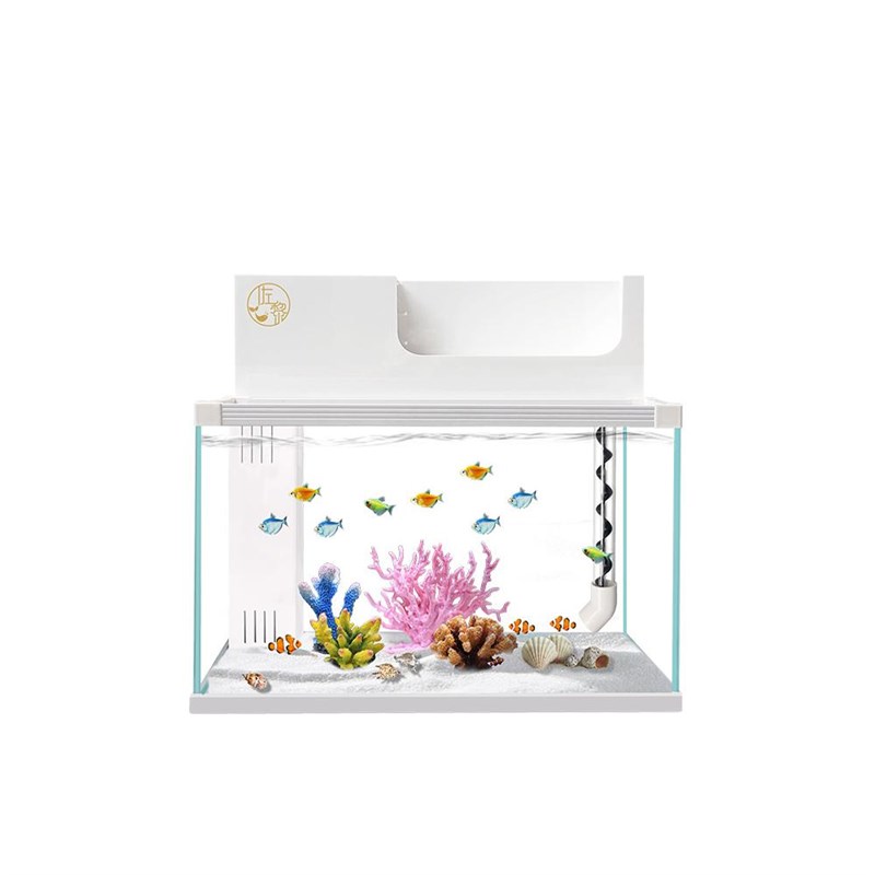 免换水上滤鱼缸超白玻p璃顶滤客厅小型热带鱼雷龙水造景防跳缸保