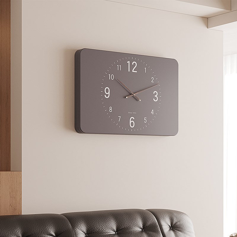 2024新款现代电表箱装饰画带时B钟钟表配电箱遮盖挂钟电闸简约遮