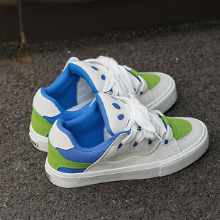 2024新款小众设计情r侣面包鞋顽刻滑板鞋低帮百搭休闲帆布鞋男