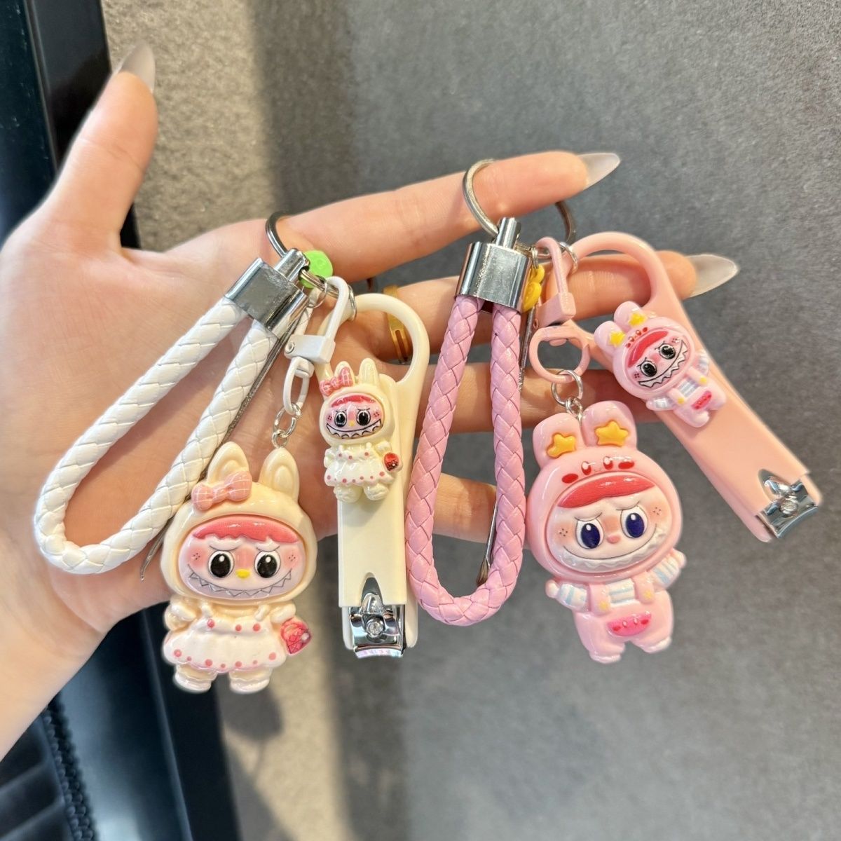 可爱拉布布少女心钥匙扣指甲剪套