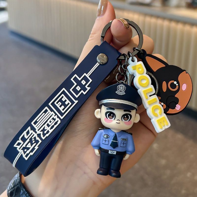 卡通警察公仔钥匙扣挂件