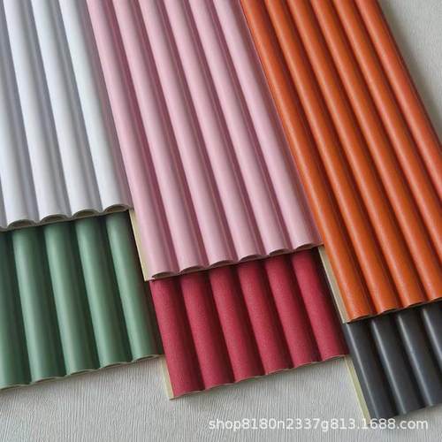 竹木纤维半圆格栅板波浪板酒店客厅装饰背景墙吊顶半圆格栅