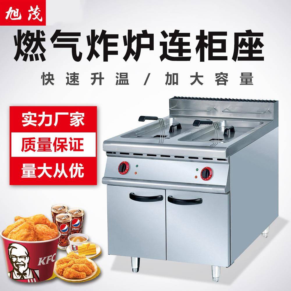 商用立式燃气炸炉电炸炉电热控温电炸炉缸双缸电燃气组合炸炉
