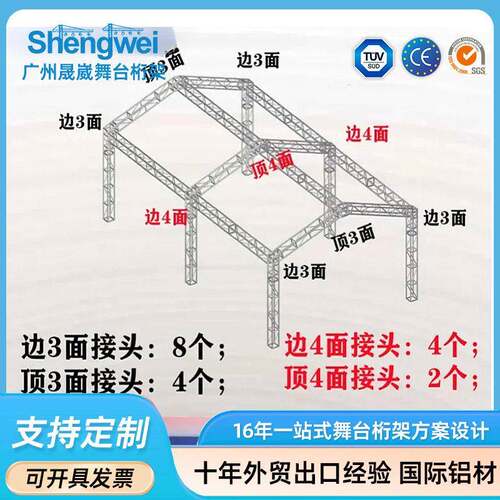 婚礼架子户外雨棚架升降舞台架舞台背景t型灯光架铝合金舞台桁架