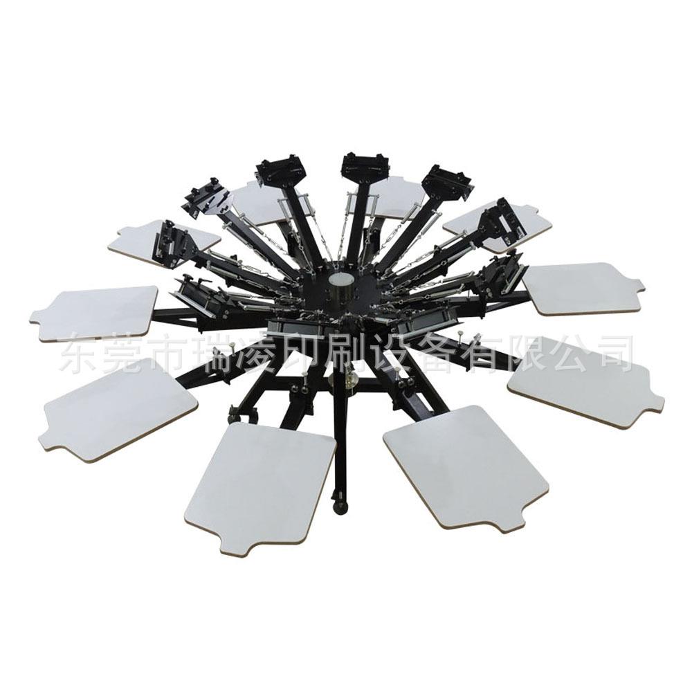 NS1010-ESU10色10工位手动双轮转丝网丝印机印刷机