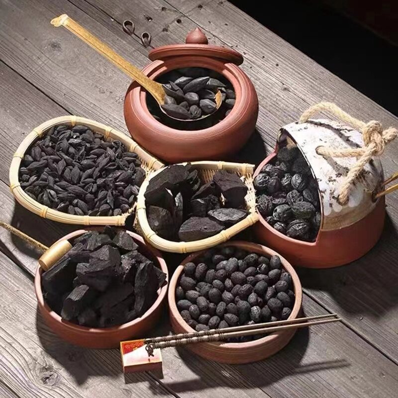 围炉煮茶专用炭家用无烟炭核桃碳火锅炭龙眼炭橄榄炭室内烧烤木炭