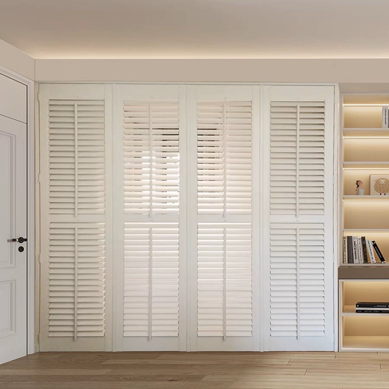 摺叠百叶柜门化妆室窗户防走光百叶实木简约百Q叶门百叶窗百叶隔
