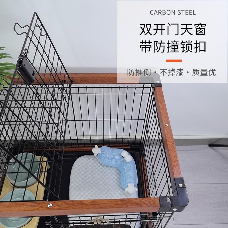 大型加高狗笼围栏j中小型狗笼围栏室内原木风狗窝狗屋狗房子柯基