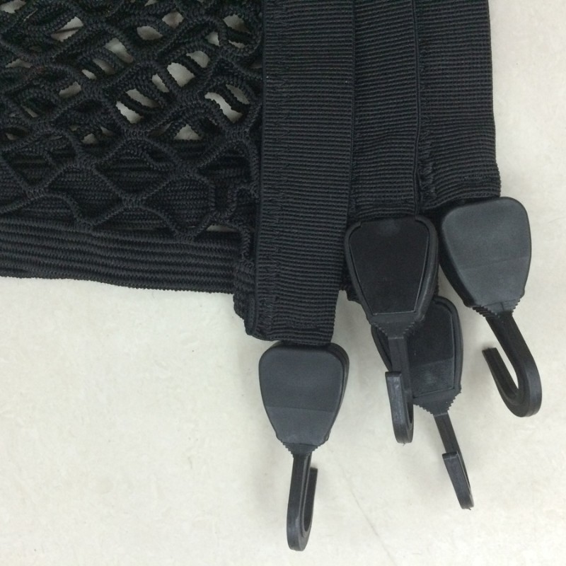 乐羽牌汽车行李网全l弹力双层车顶或后备箱收纳网兜100*80配4钩