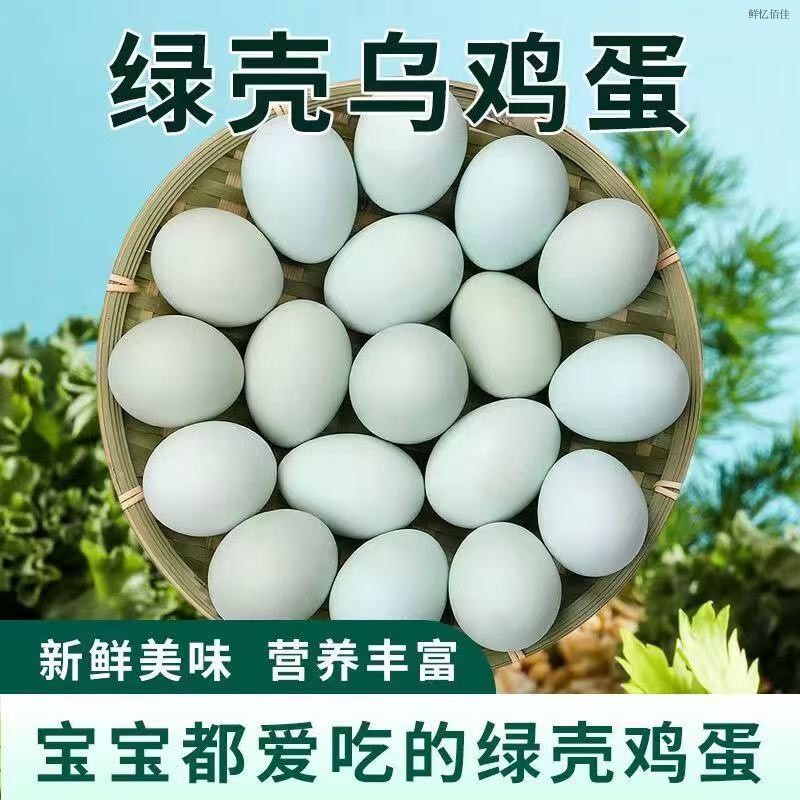 【助农】新鲜特大正宗绿壳乌鸡蛋农家散现捡土鸡蛋整箱包邮