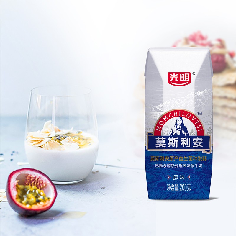 【7月产】光明产莫斯利安原味酸奶200g*24盒整箱营早餐奶学生牛奶