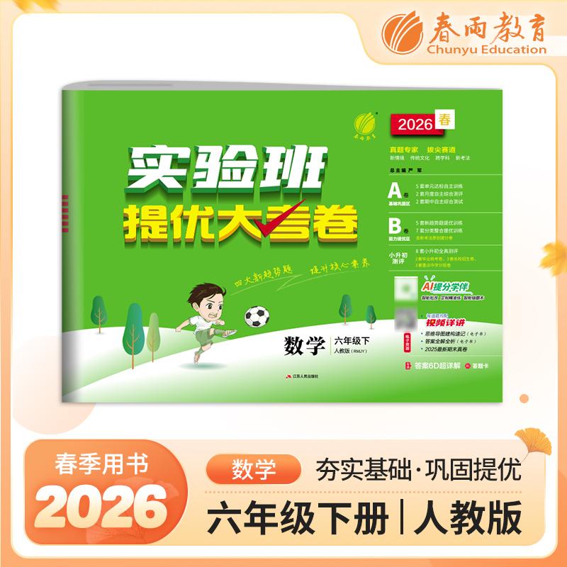 【可开票全新正版】实验班提优大考卷 六年级下册 小学数学 人教版 2026年春季新版教材同步单元巩固专项分类综合强化提优训练月度