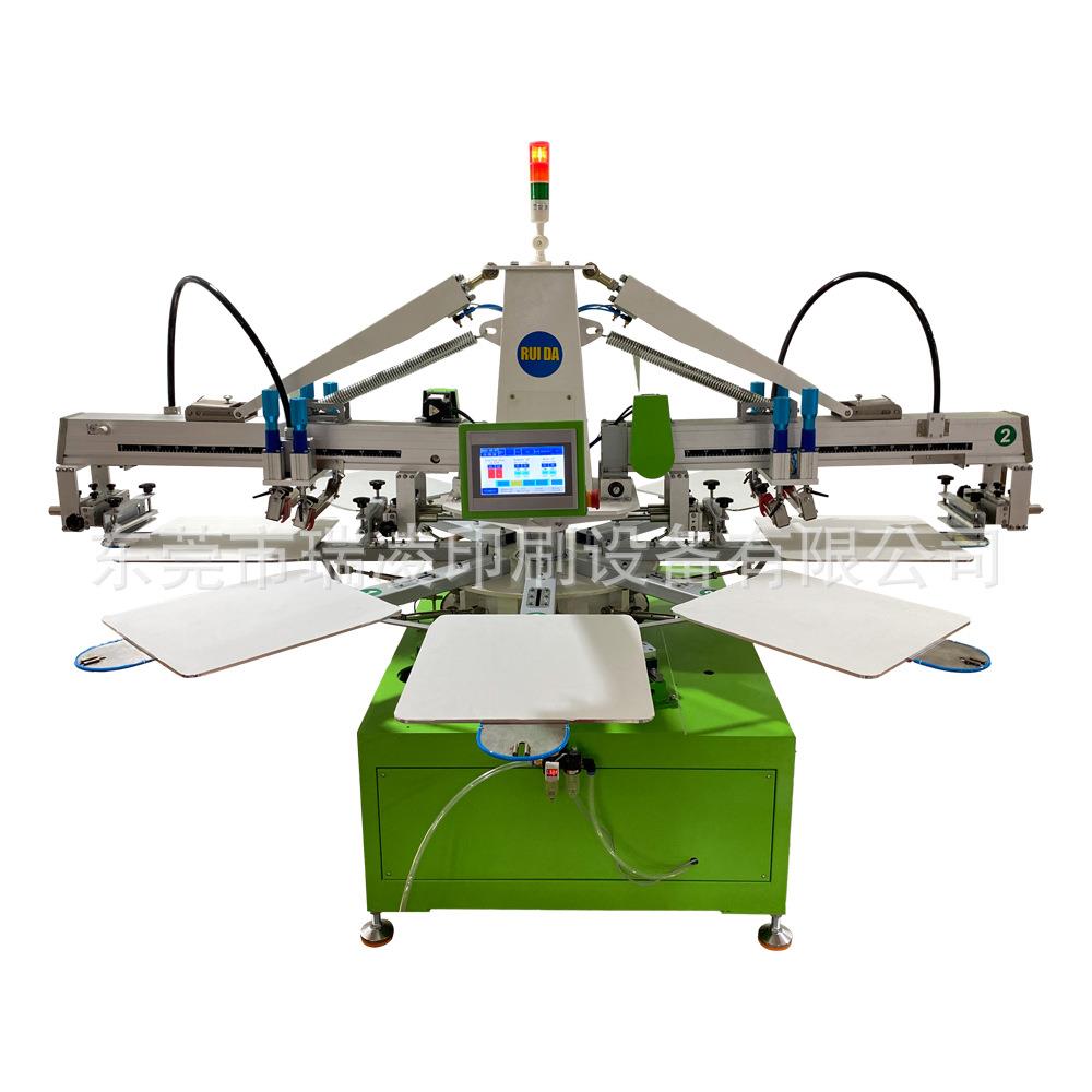 瑞凌全自动丝网印刷设备全套2色8工位自动机八爪鱼圆盘机