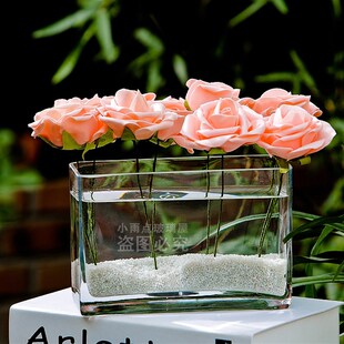小型玻璃瓶长方形条缸水培玻璃家居玻璃桌面摆放