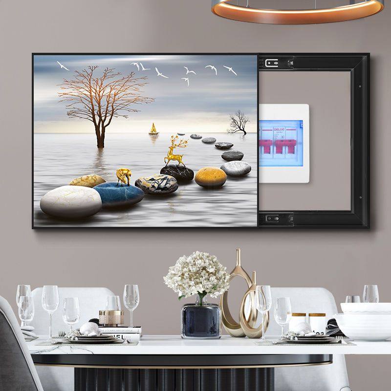 电表箱装饰画 新款免打孔 配电箱遮挡画客厅信息箱总关挂画