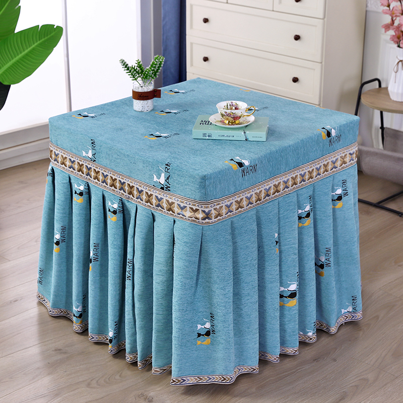 简约电炉罩烤火被新款正方形麻将机桌罩加厚炉子罩茶几烤火罩薄款