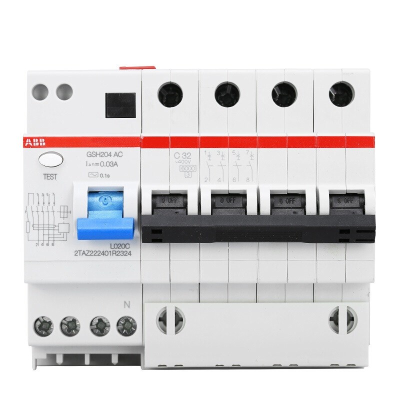 ABB漏电保护GSH201/202/203/204 C型32A 63A空气开关2P3P4P断路器