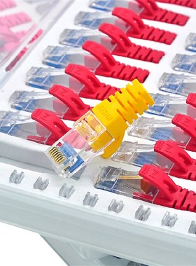 日线网线水晶头NION非屏蔽六类千兆电脑接头镀金水晶头J