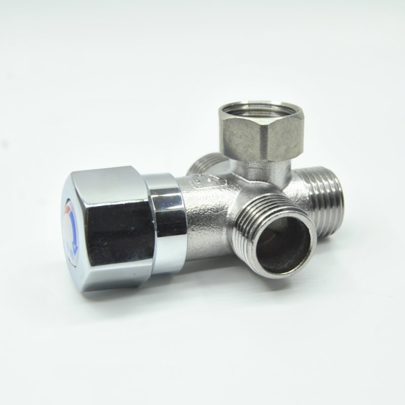 4分调温阀节能开水机校园不锈钢饮水机配件冷热调节阀四通阀铜