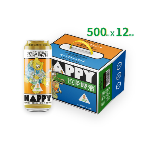 拉萨啤酒欢畅系列听装500ml*12瓶