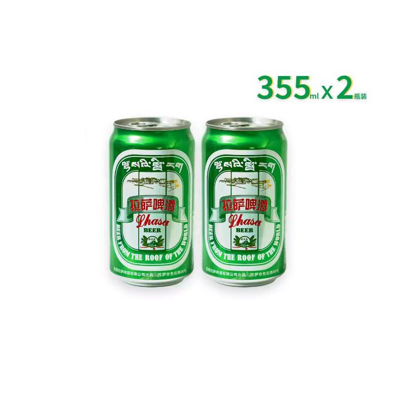 【官方旗舰】拉萨啤酒 西藏高原特产经典精酿绿听装355mL*2罐拉罐