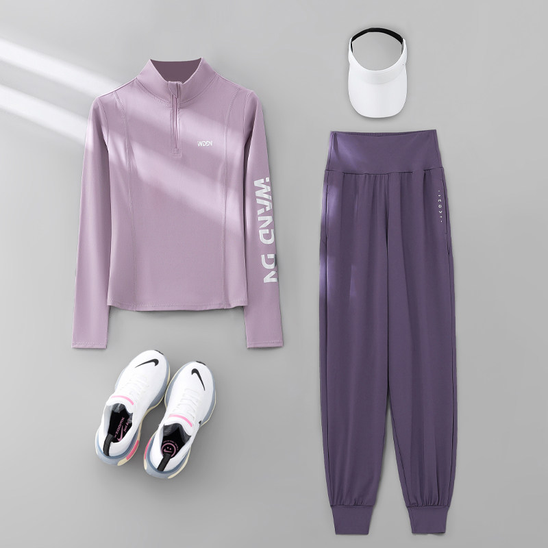 专业跑步女运动套装春季2025新款瑜伽服户外训练速干衣显瘦健身服
