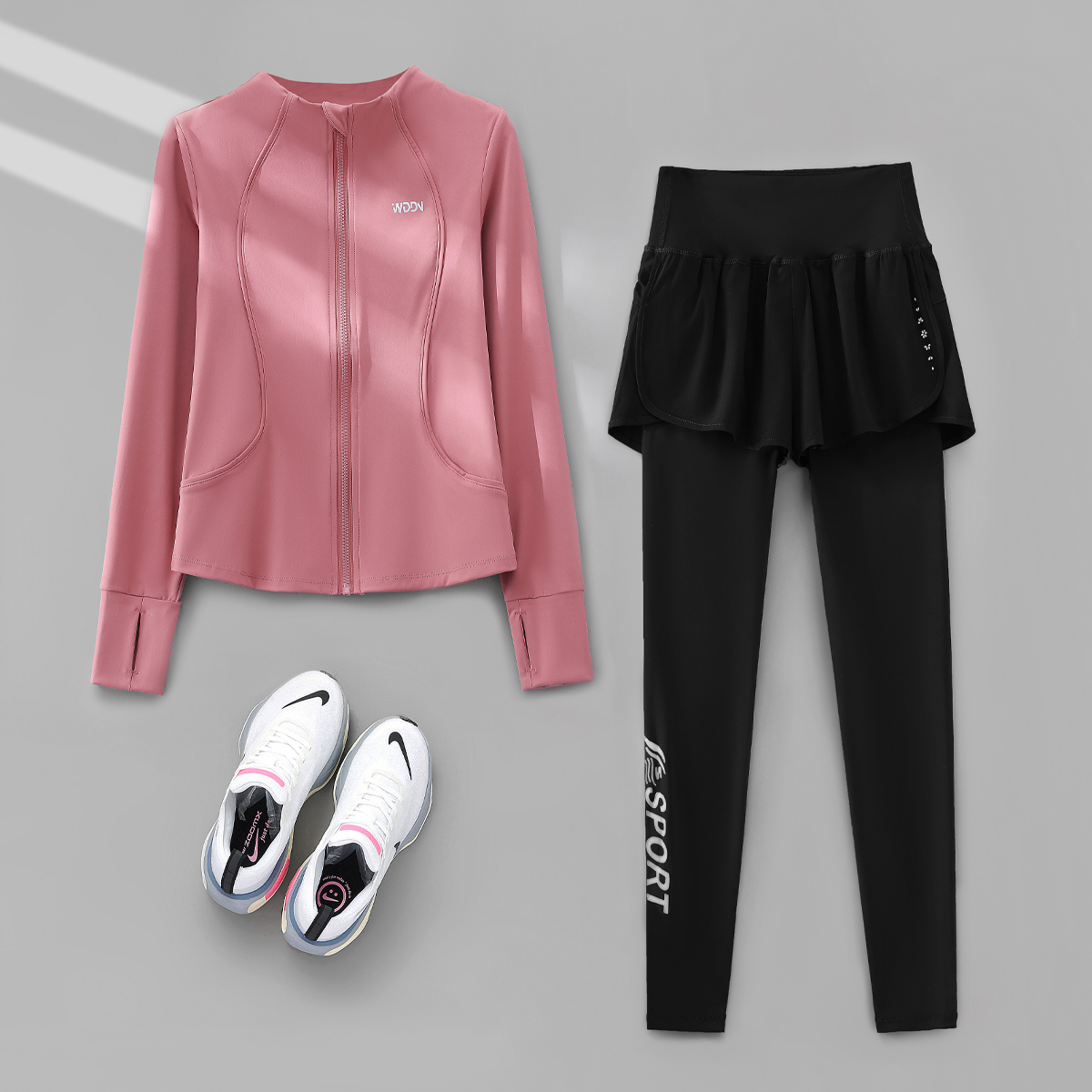 健身衣服女2025新款专业跑步运动套装长袖瑜伽服户外登山训练服女