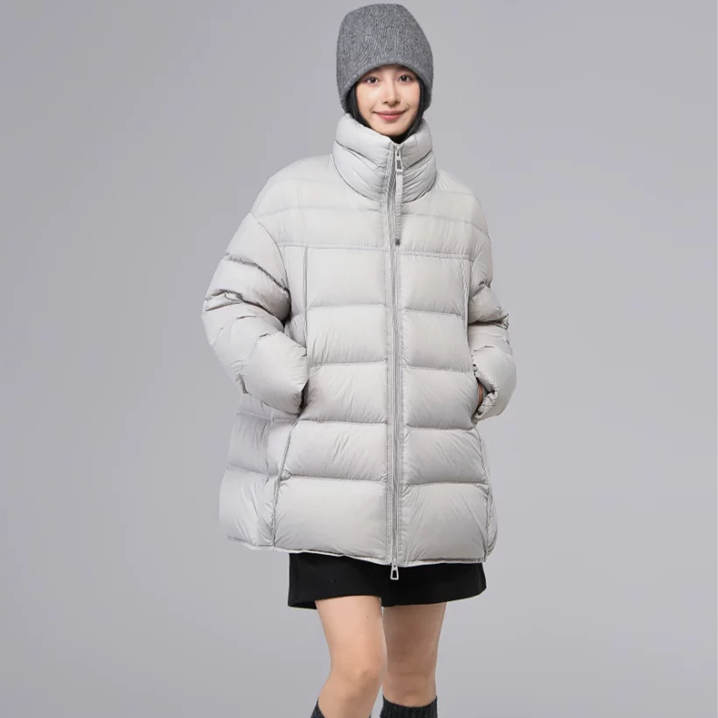 泡芙立领短款羽绒服女2026秋冬新款90白鸭绒韩系宽松保暖轻便外套