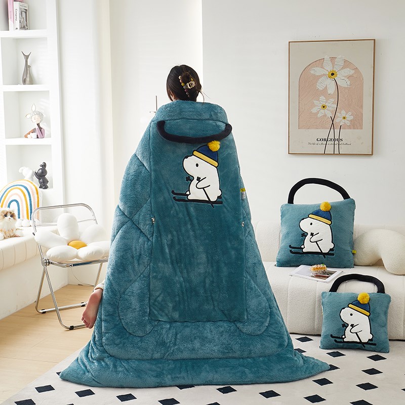 抱枕被子两用午睡毯子二合一车用枕头被办公室午休靠枕车载盖毯子