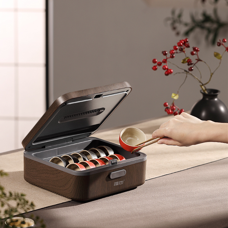 茶杯收纳消毒盒办公室小型功夫茶杯子茶具烘干消毒柜器机家用迷你