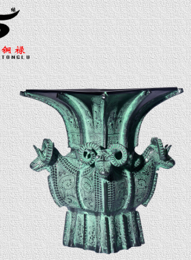 青铜器仿古摆件四羊方尊工艺品商务礼品办公室家居博古架装饰品