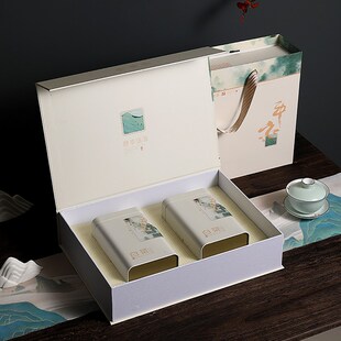 新款平安白茶包装盒空礼盒茶叶盒方罐铁罐礼品盒送内袋