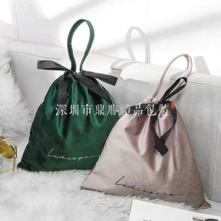 丽丝绒束口袋购物生活收纳包可印LOGO收纳包绳绒布袋