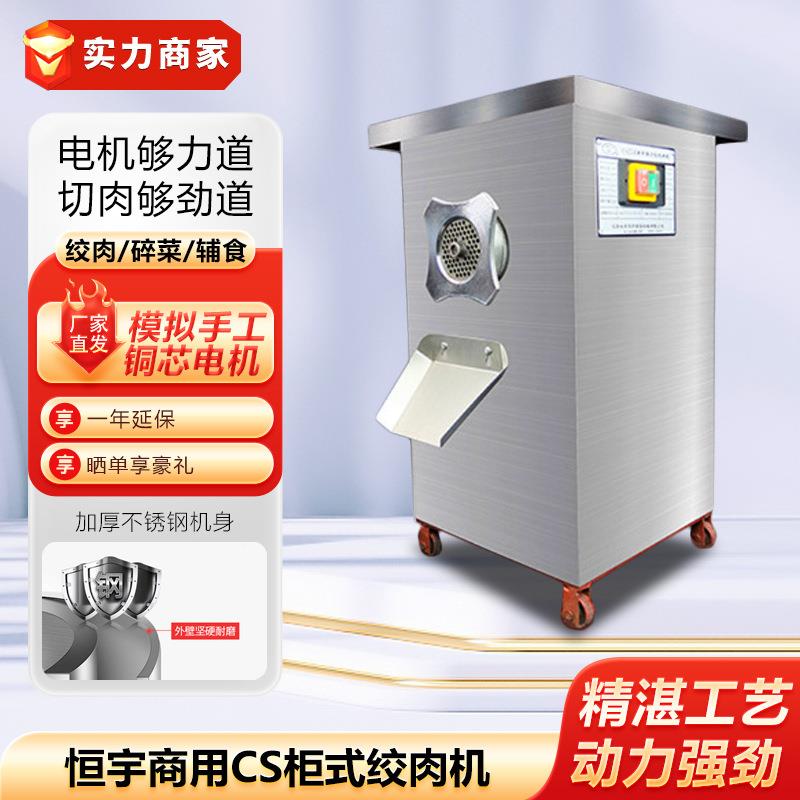 恒宇商用柜式绞肉机肉类食品切肉机绞切机锯骨机馅机厨房机械设备