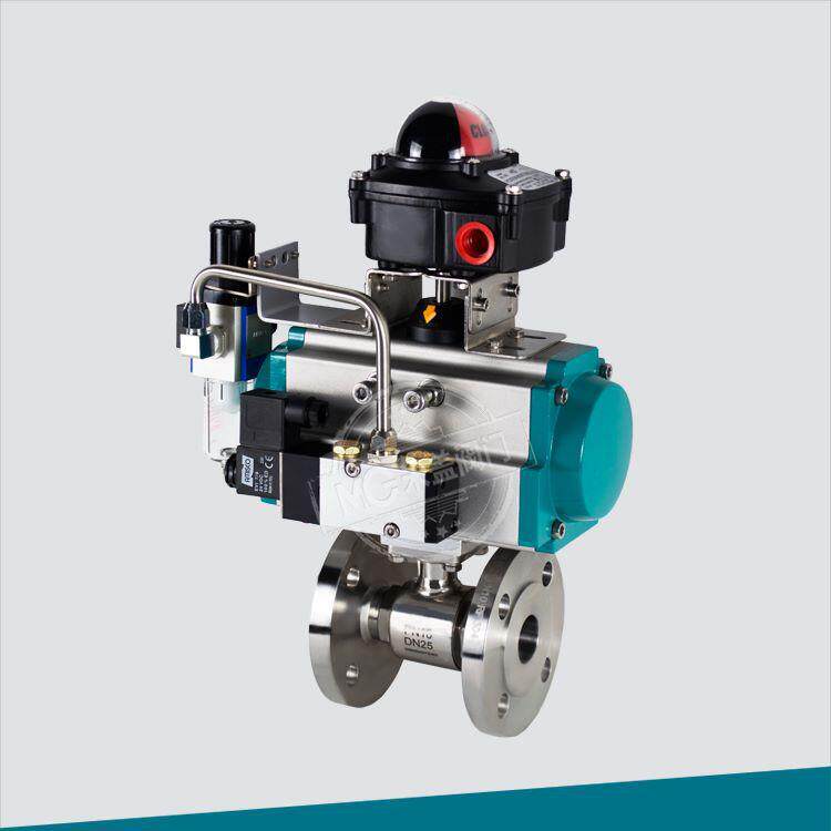 304气动卫生级法兰球阀WQ系列(45)禁油脱脂带反馈三联件