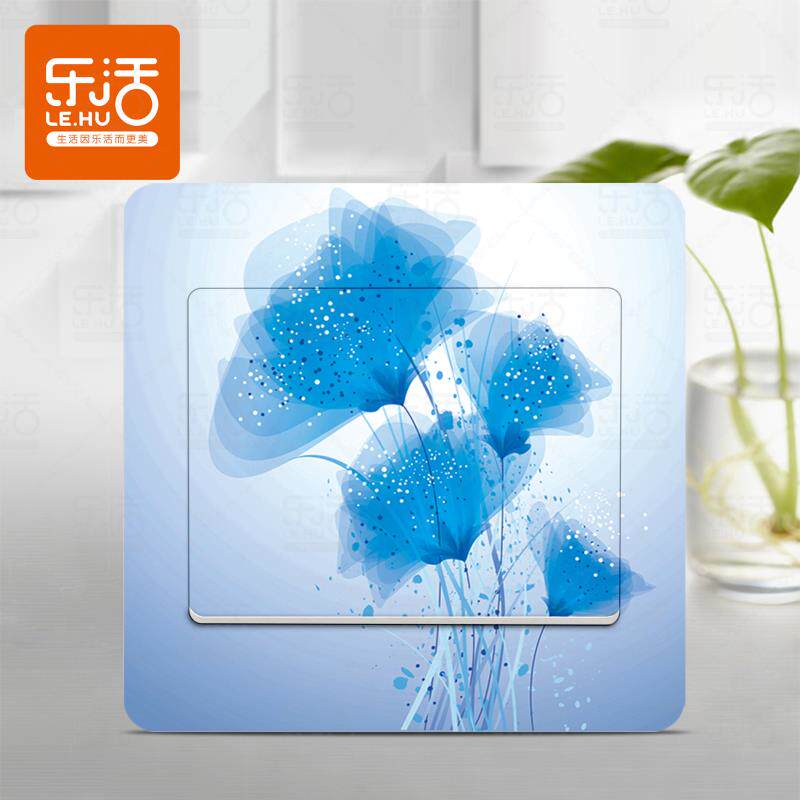 包邮创意花卉开关贴套装 韩版彩色插座贴膜防尘 欧式田园面板简约