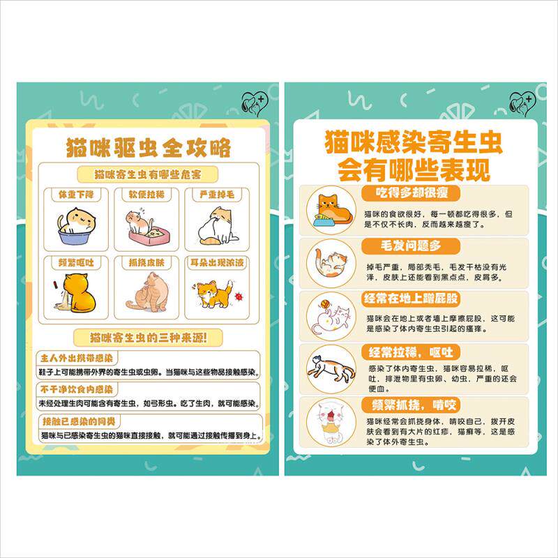 猫咪感染寄生虫的表现 驱虫攻略 拍1发2张 宣传装饰贴画图片