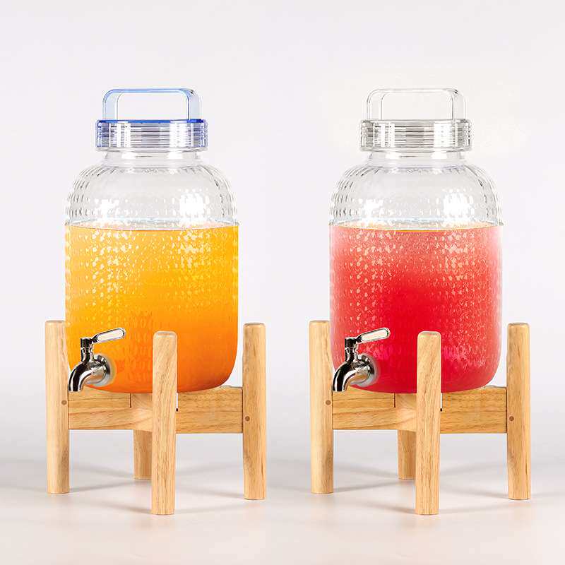 自助饮料桶酒店前台冰冻果茶冷水壶柠檬水泡酒瓶透明果汁罐带龙头