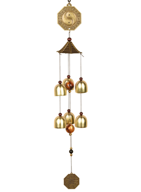 风铃挂饰门挂純铜铜铃铛招财户外五黄二黑家居饰品阳台入户门挂件