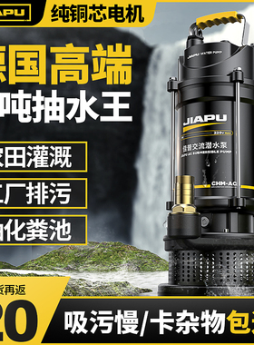 潜水泵220v高扬程大流量抽水家用农用灌溉污水泵抽粪泥浆小型水泵